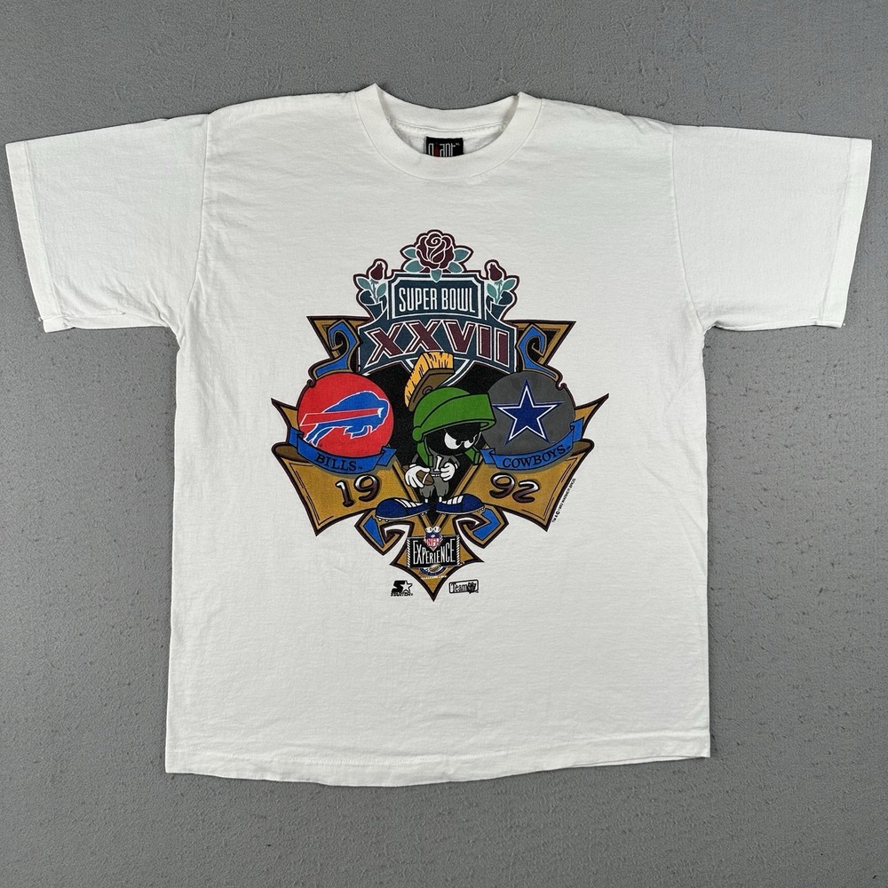 Vtg 1992 Buffalo Bills Dallas Cowboys T Shirt XL Super Bowl Marvin The Martian